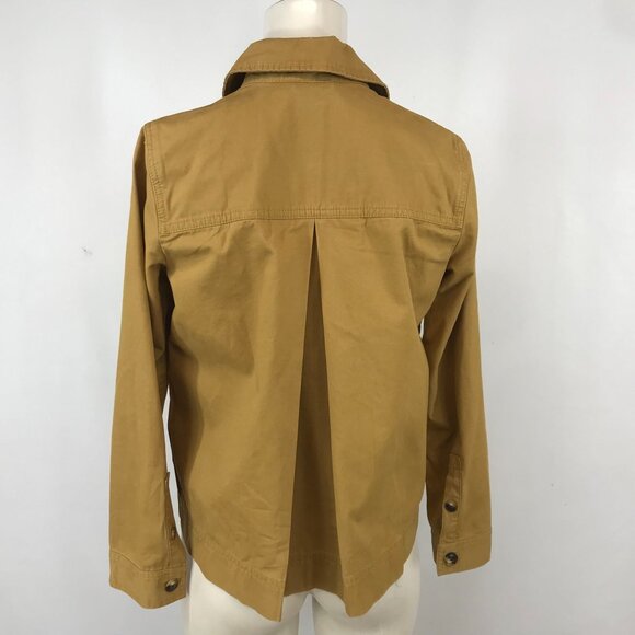 MADEWELL - WOMEN'S XXS - LONG SLEEVE BUTTON UP PLEATED BACK COTTON JACKET - Picture 5 of 7